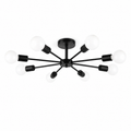 Black Chandelier - Modern 8-Light Iron Ceiling Light
