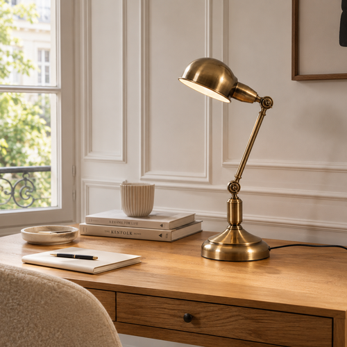 Brass Table Lamp - Retro Eye-Care Desk and Bedside Lamp