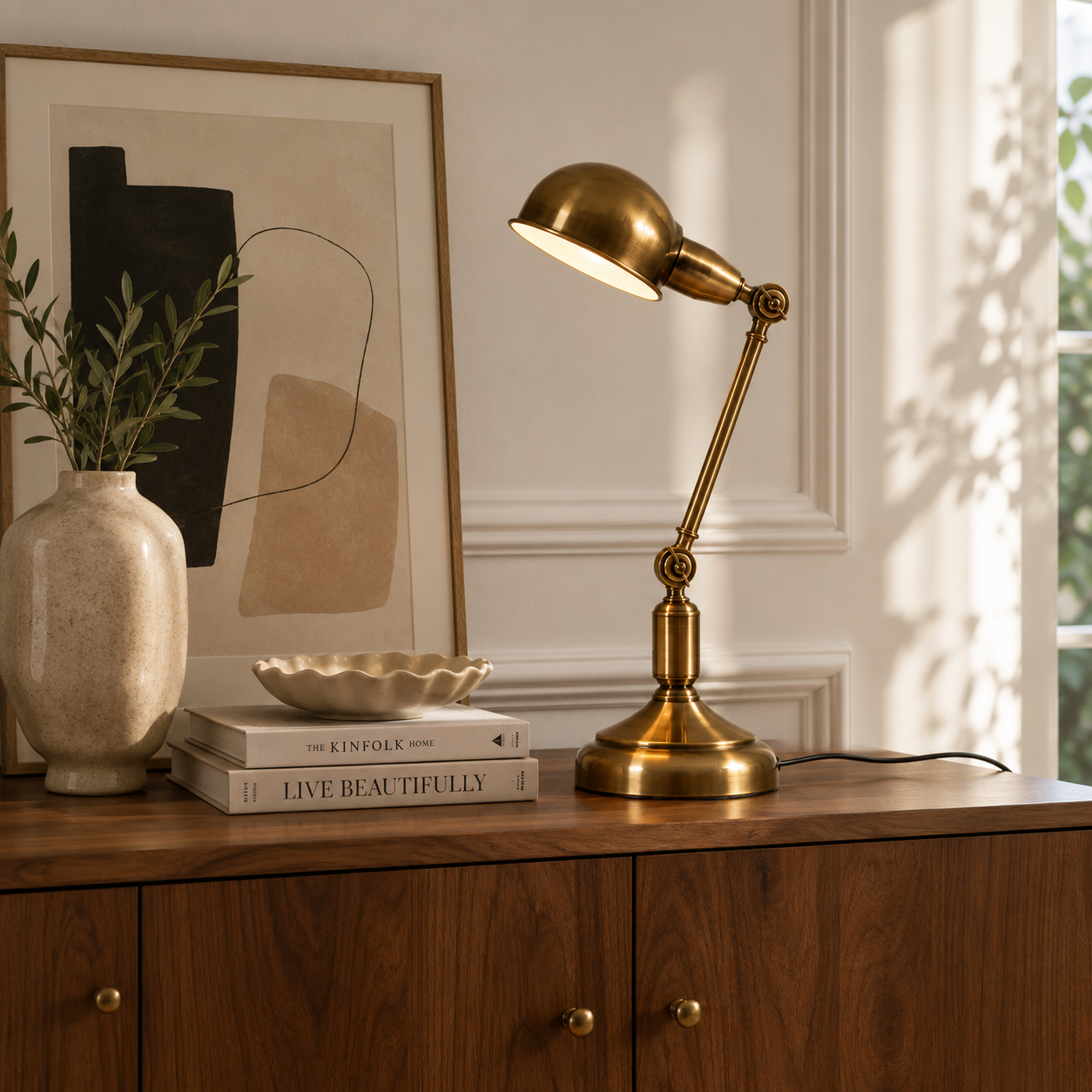 Brass Table Lamp - Retro Eye-Care Desk and Bedside Lamp