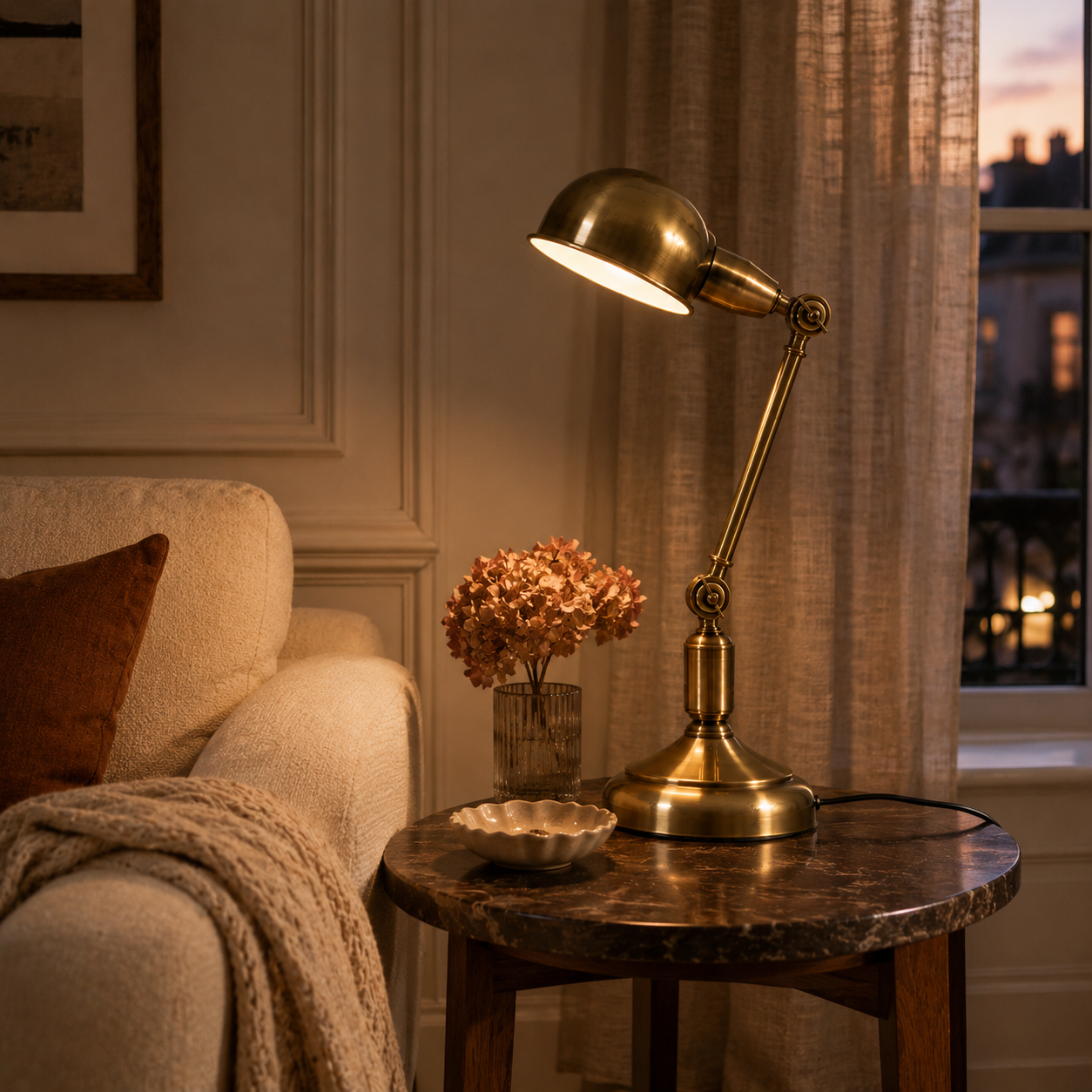 Brass Table Lamp - Retro Eye-Care Desk and Bedside Lamp