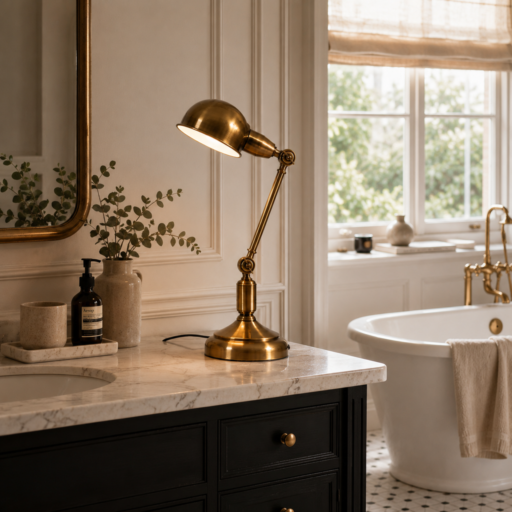 Brass Table Lamp - Retro Eye-Care Desk and Bedside Lamp