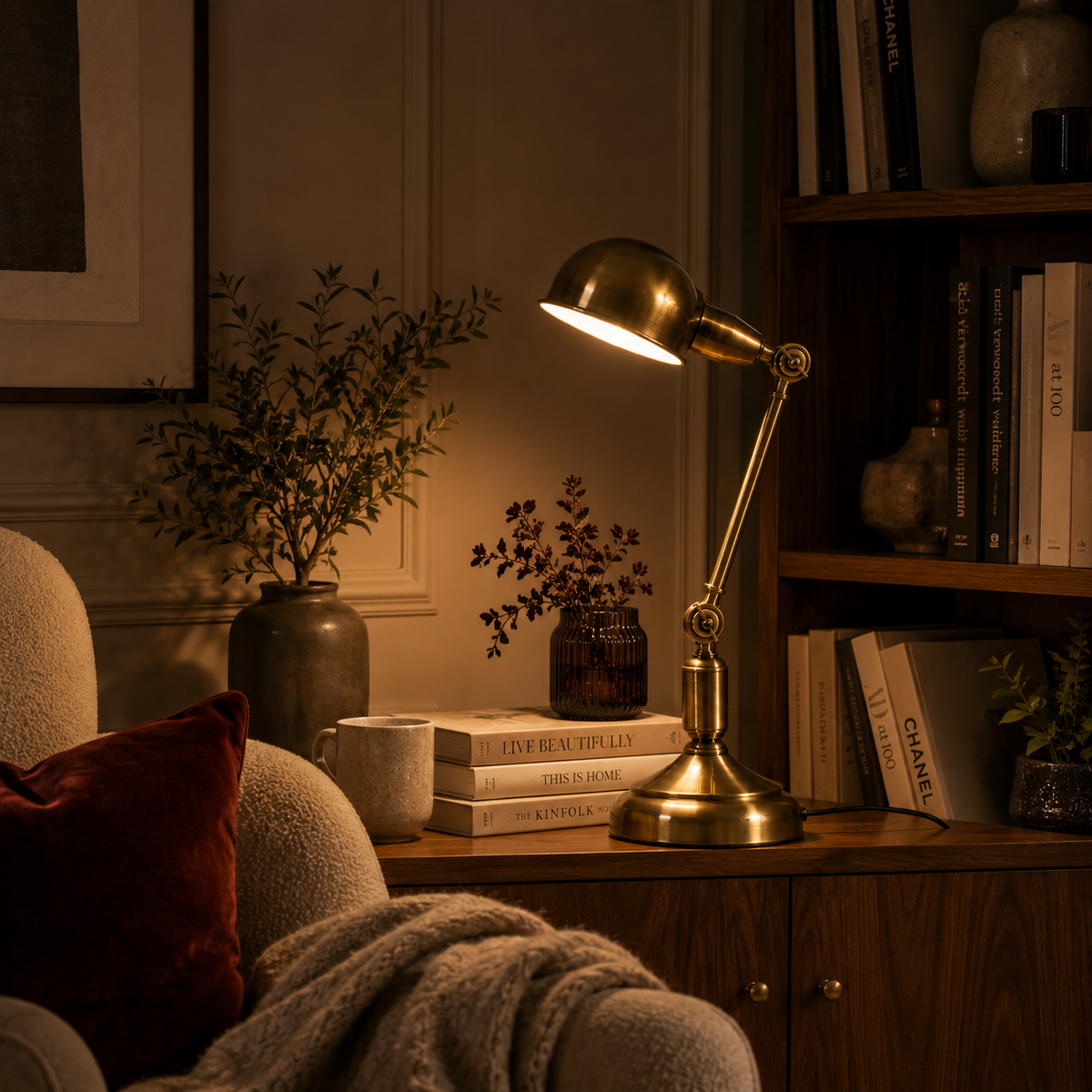 Brass Table Lamp - Retro Eye-Care Desk and Bedside Lamp