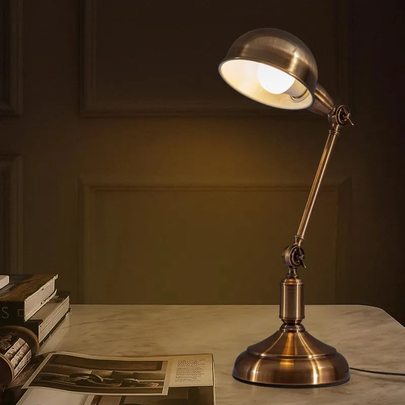 Brass Table Lamp - Retro Eye-Care Desk and Bedside Lamp