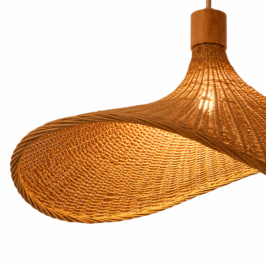 Butterfly Bamboo Pendant Light - Hand-Woven Rattan - 50cm