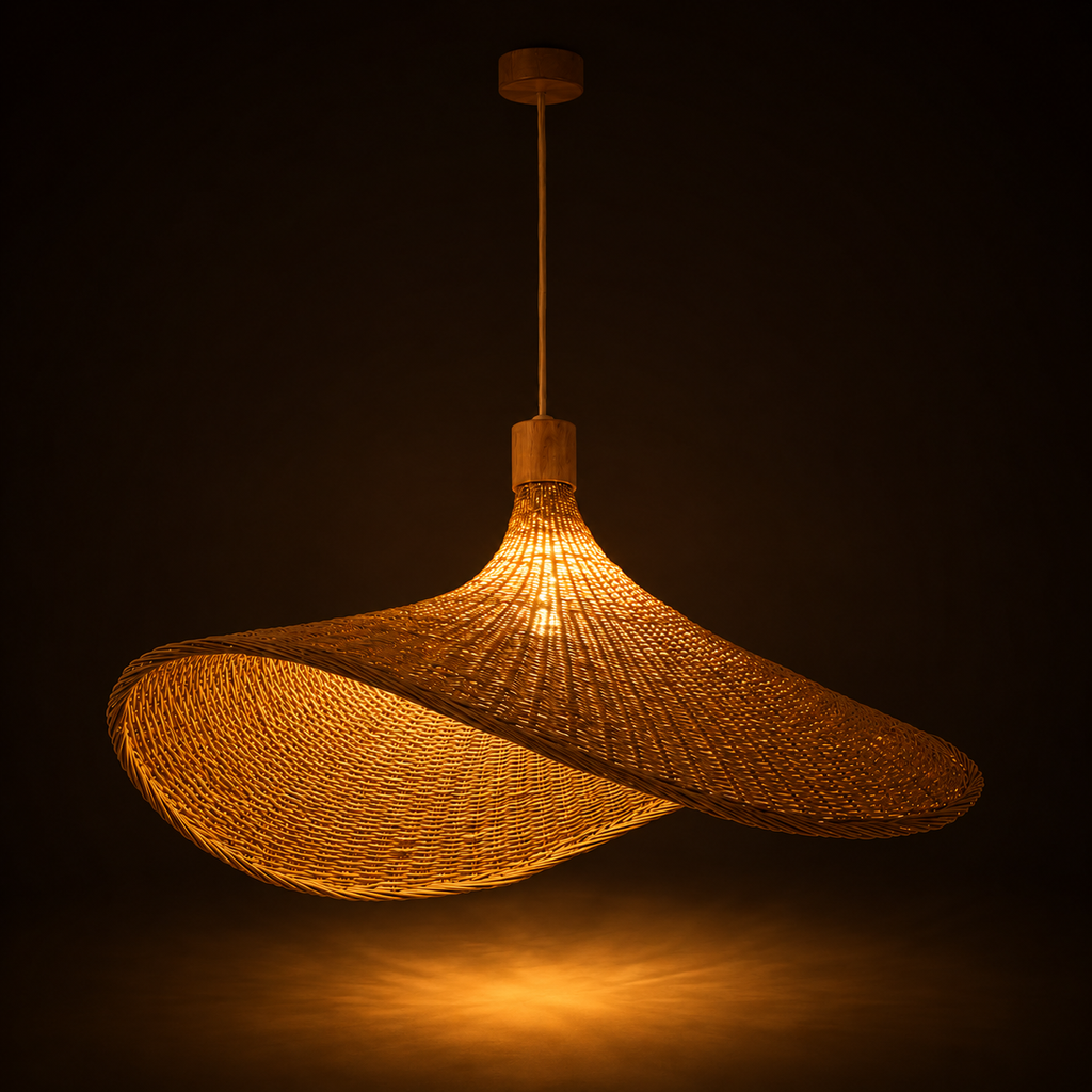 Butterfly Bamboo Pendant Light - Hand-Woven Rattan - 50cm