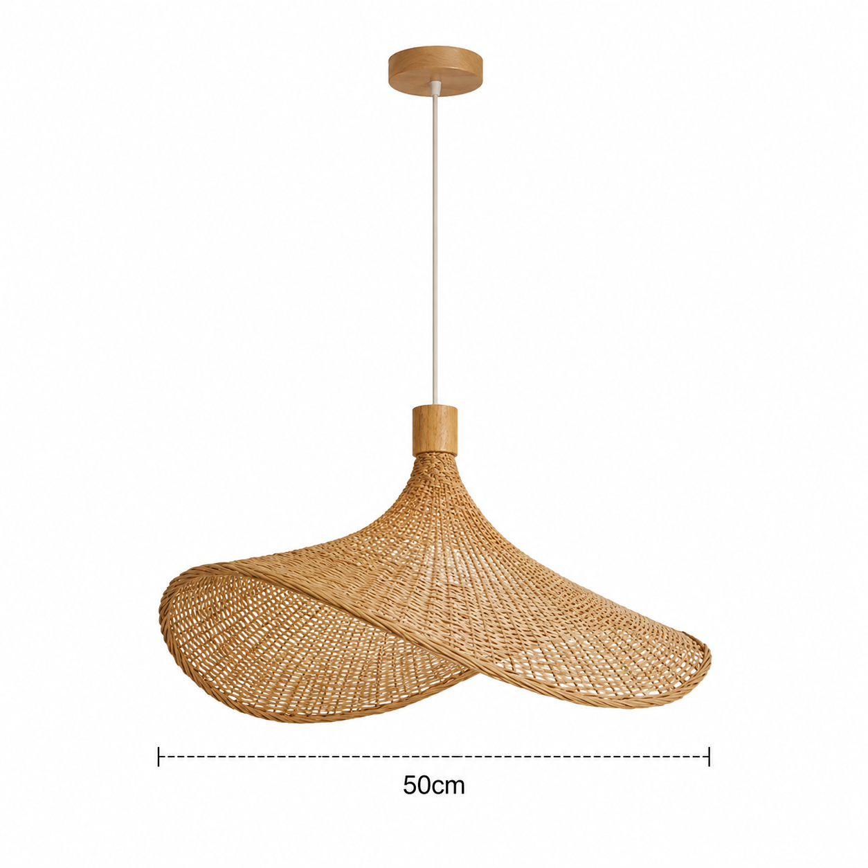 Butterfly Bamboo Pendant Light - Hand-Woven Rattan - 50cm
