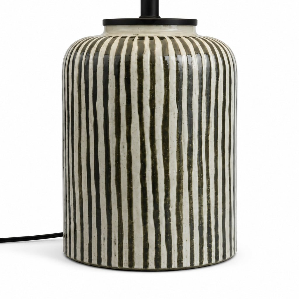 Ceramic Table Lamp - Ribbed Living Room Lamp