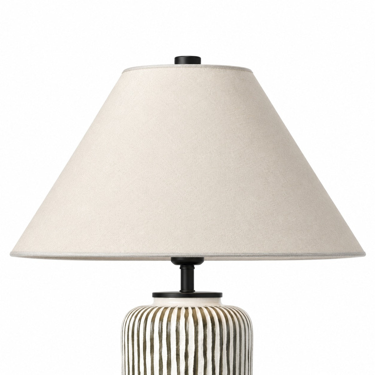 Ceramic Table Lamp - Ribbed Living Room Lamp