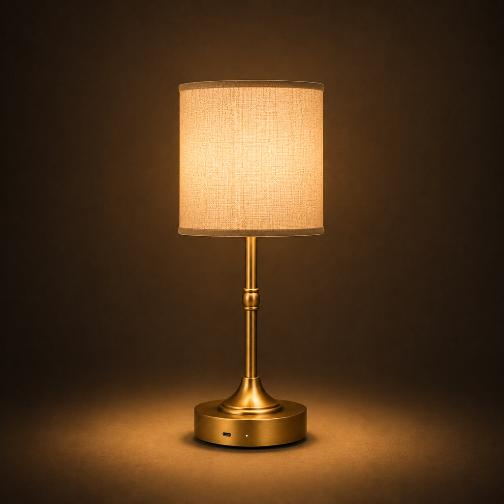 Cordless Table Lamp - Rechargeable Dimmable Fabric Touch Lamp