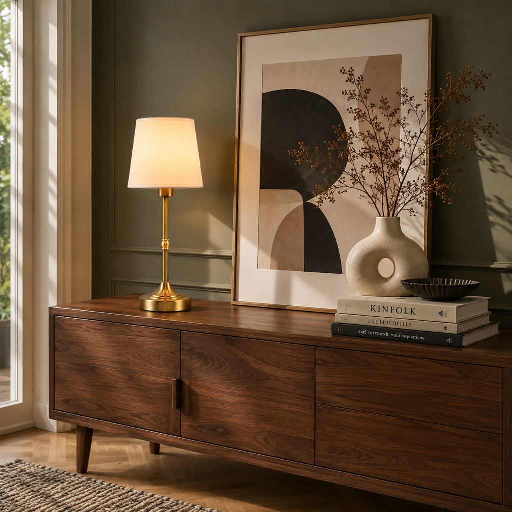 Cordless Table Lamp - Rechargeable Dimmable Fabric Touch Lamp