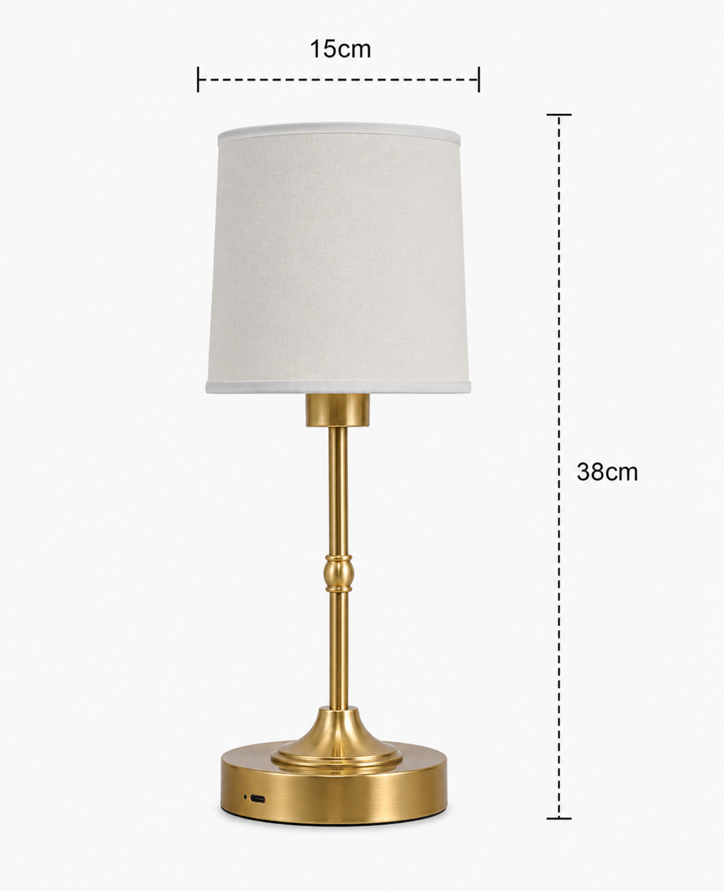 Cordless Table Lamp - Rechargeable Dimmable Fabric Touch Lamp