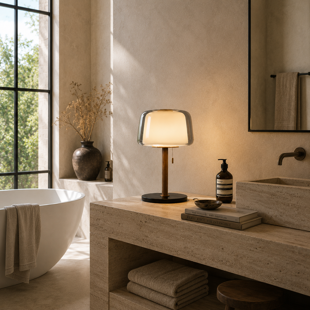 Cream Table Lamp - Nordic French Bedside Lamp - 30x50cm