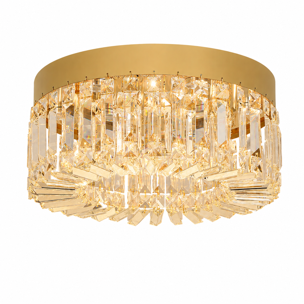 Crystal Chandelier - Luxury Flush Ceiling Light