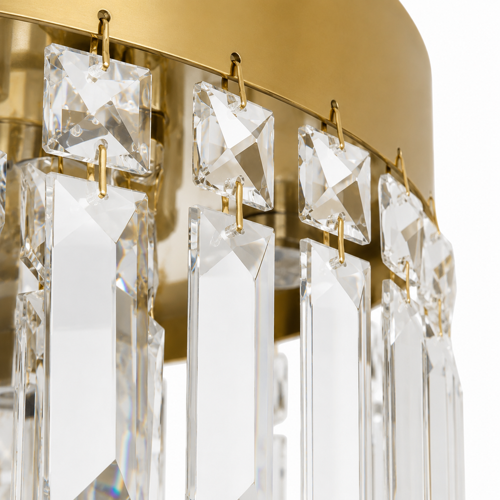 Crystal Chandelier - Luxury Flush Ceiling Light