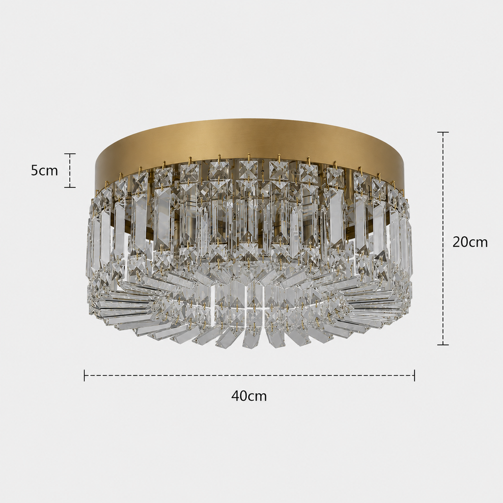 Crystal Chandelier - Luxury Flush Ceiling Light