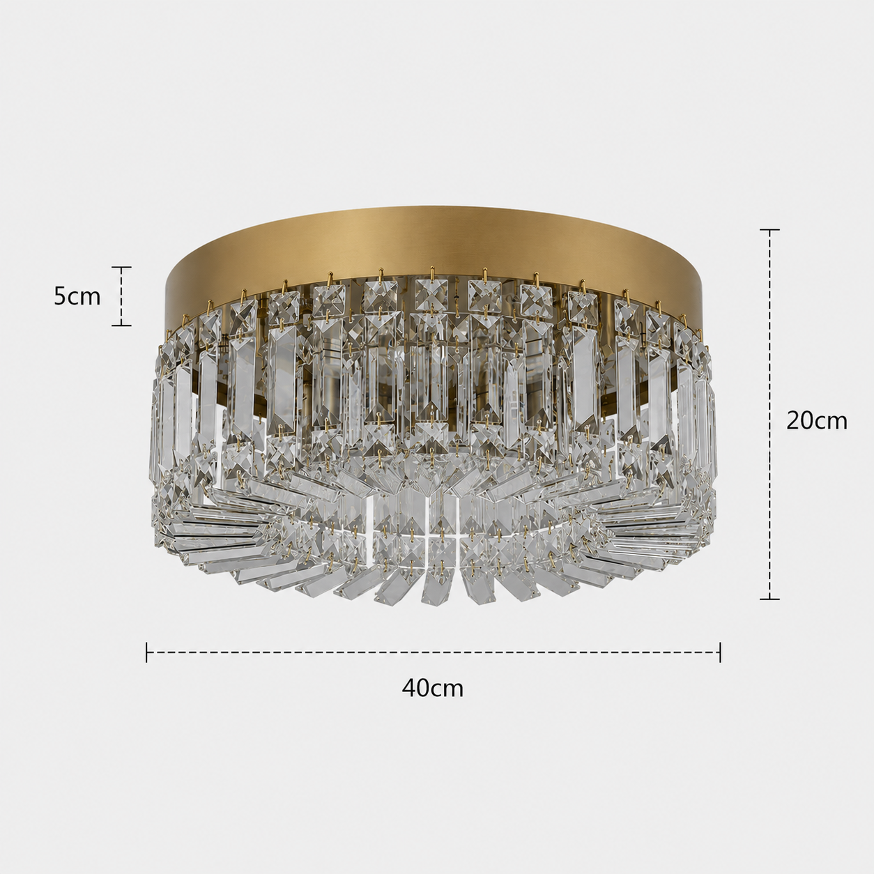 Crystal Chandelier - Luxury Flush Ceiling Light