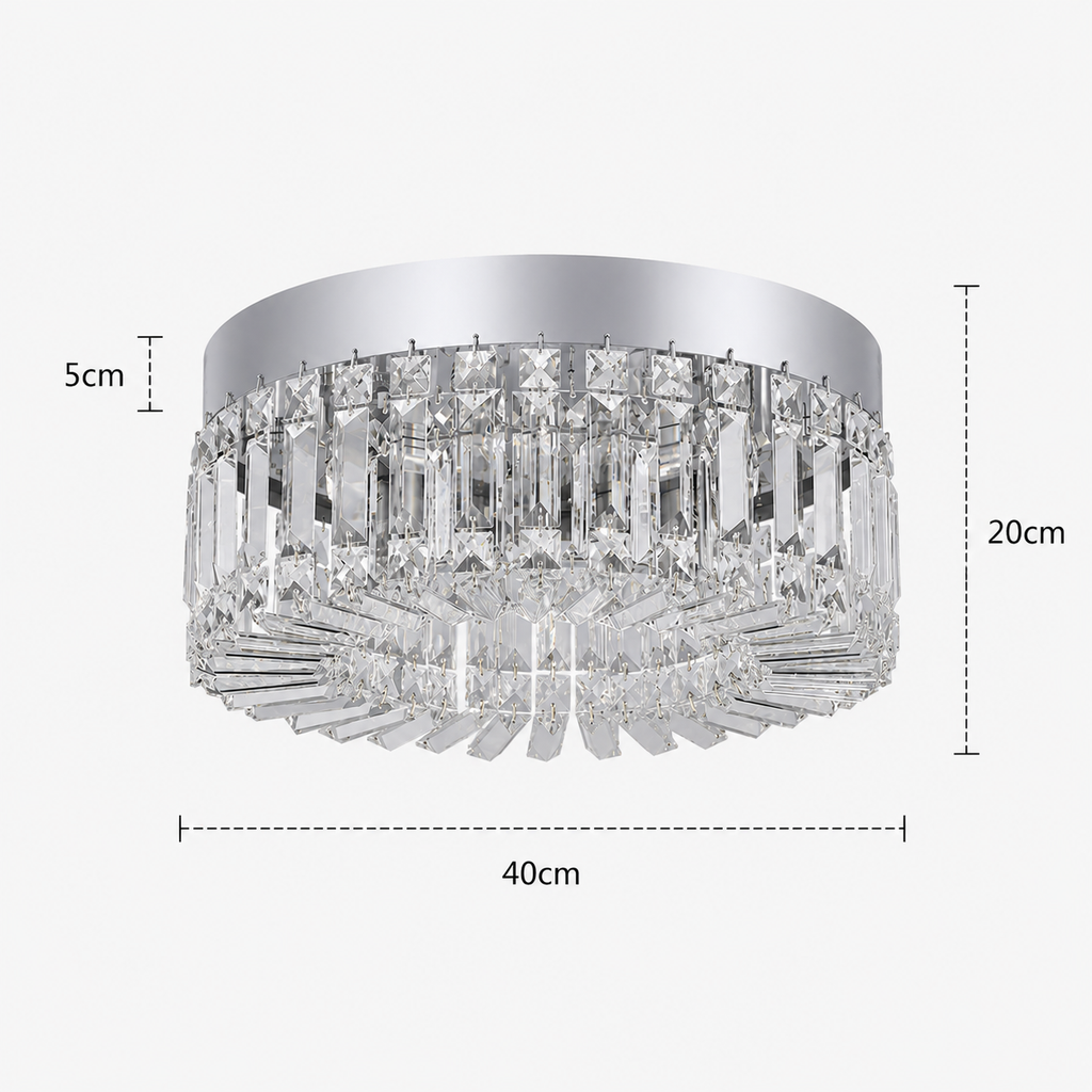 Crystal Chandelier - Luxury Flush Ceiling Light