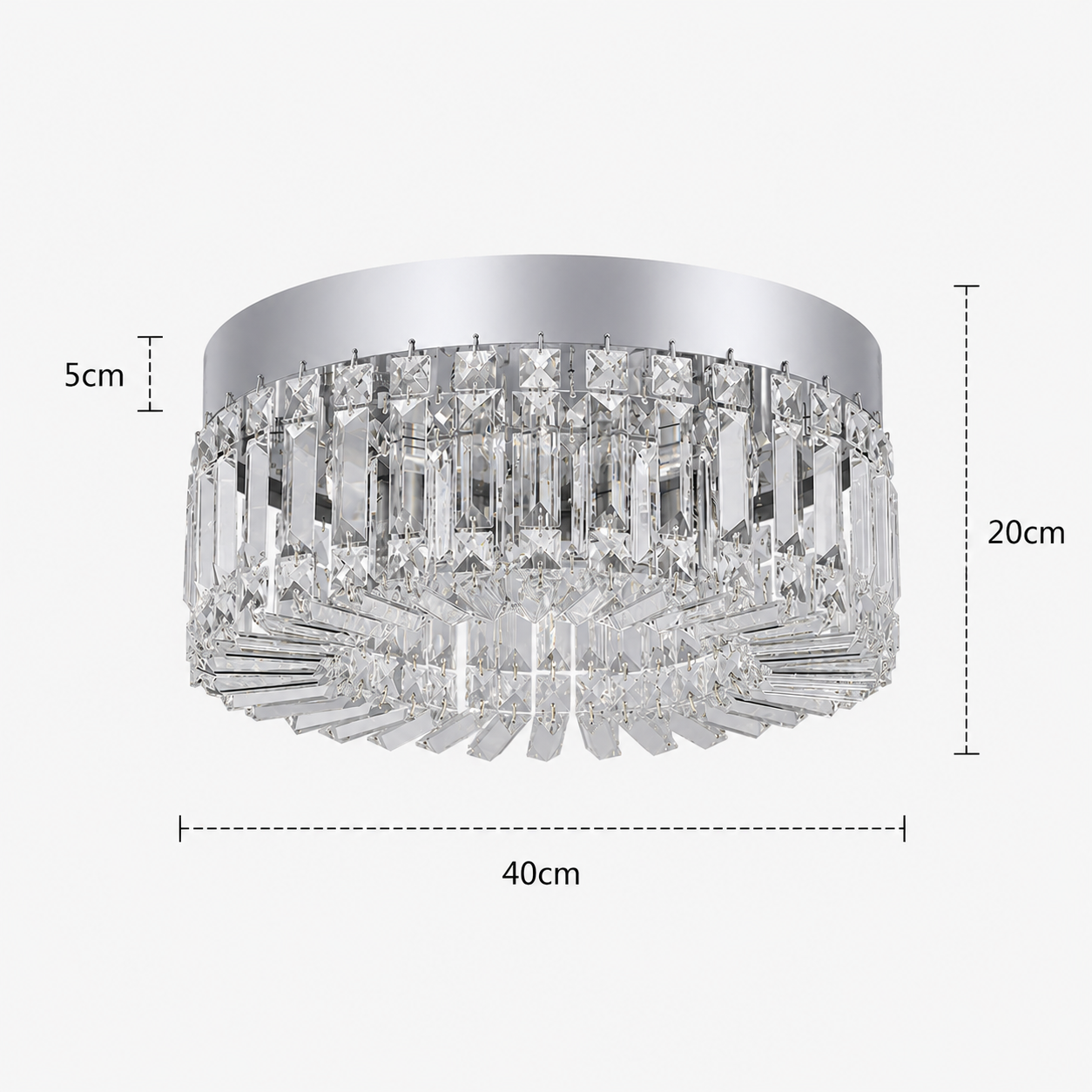 Crystal Chandelier - Luxury Flush Ceiling Light