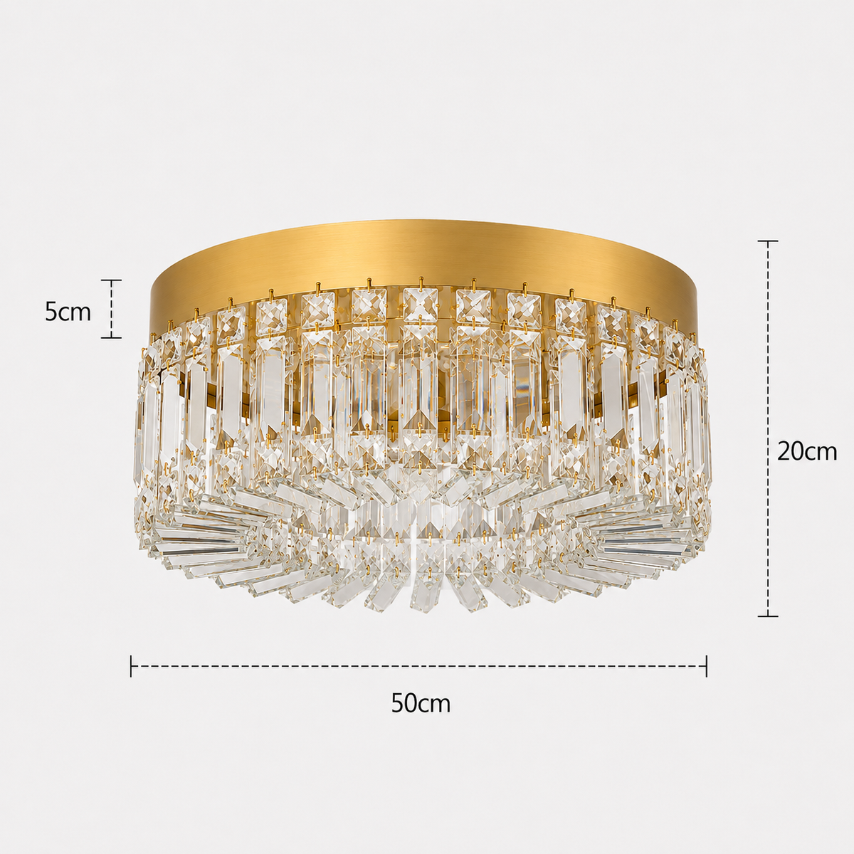 Crystal Chandelier - Luxury Flush Ceiling Light