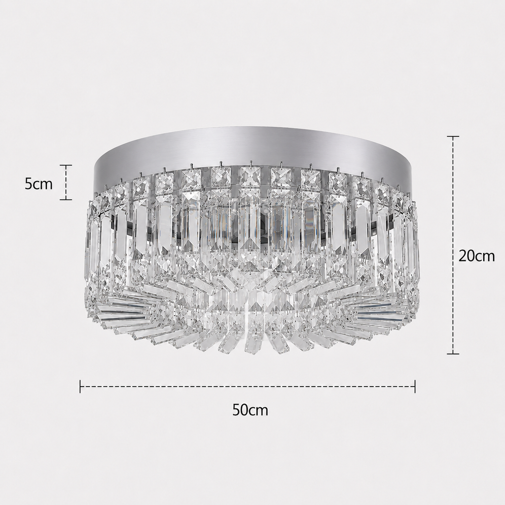 Crystal Chandelier - Luxury Flush Ceiling Light