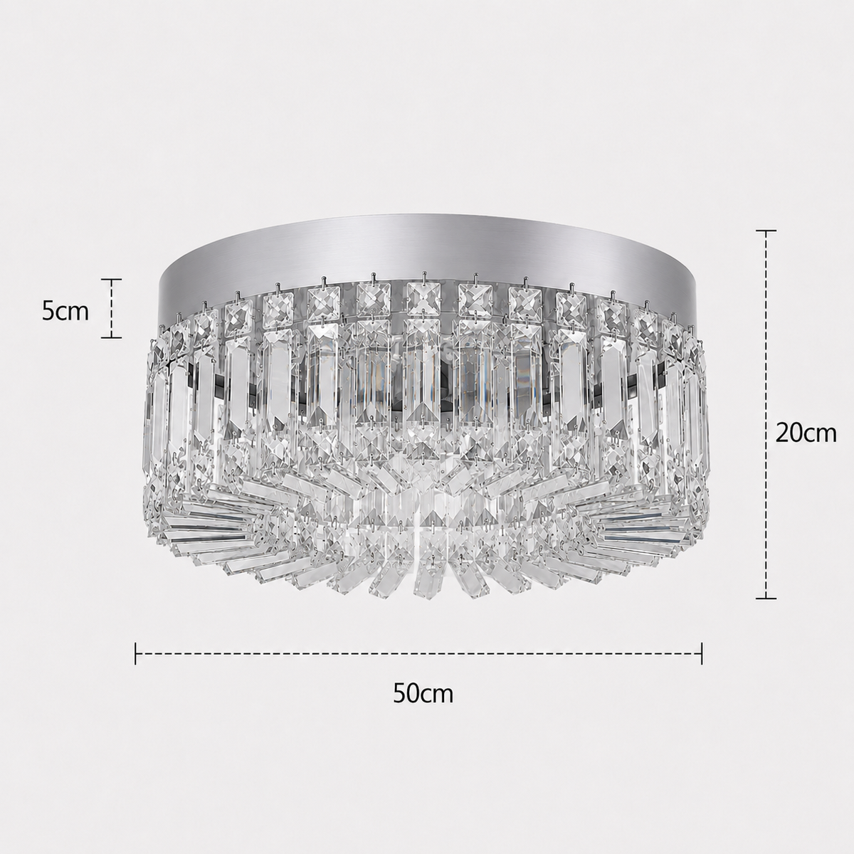 Crystal Chandelier - Luxury Flush Ceiling Light