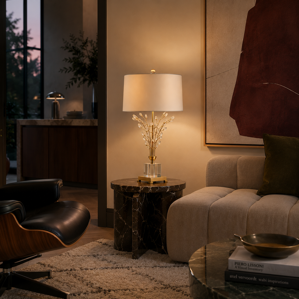 Crystal Table Lamp - Nordic Luxury Tree Living Room Lamp