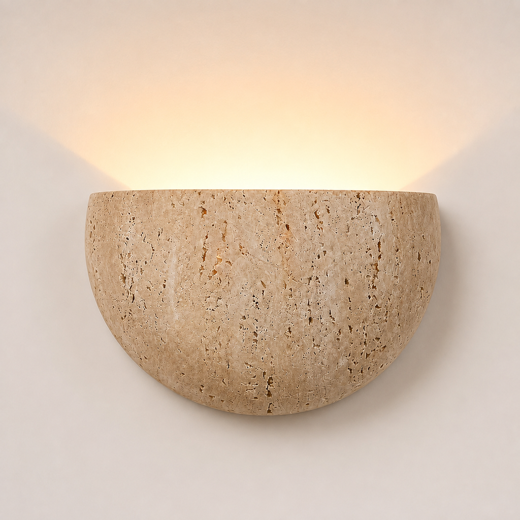 Stone Wall Light - Half-Circle LED Living Room Sconce