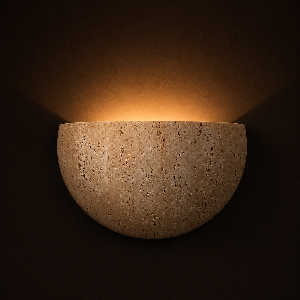 Stone Wall Light - Half-Circle LED Living Room Sconce