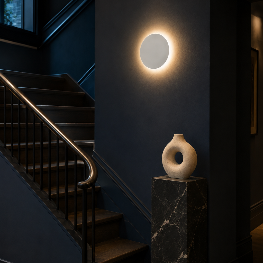 Eclipse Wall Light - Round 20cm LED Bedside Sconce