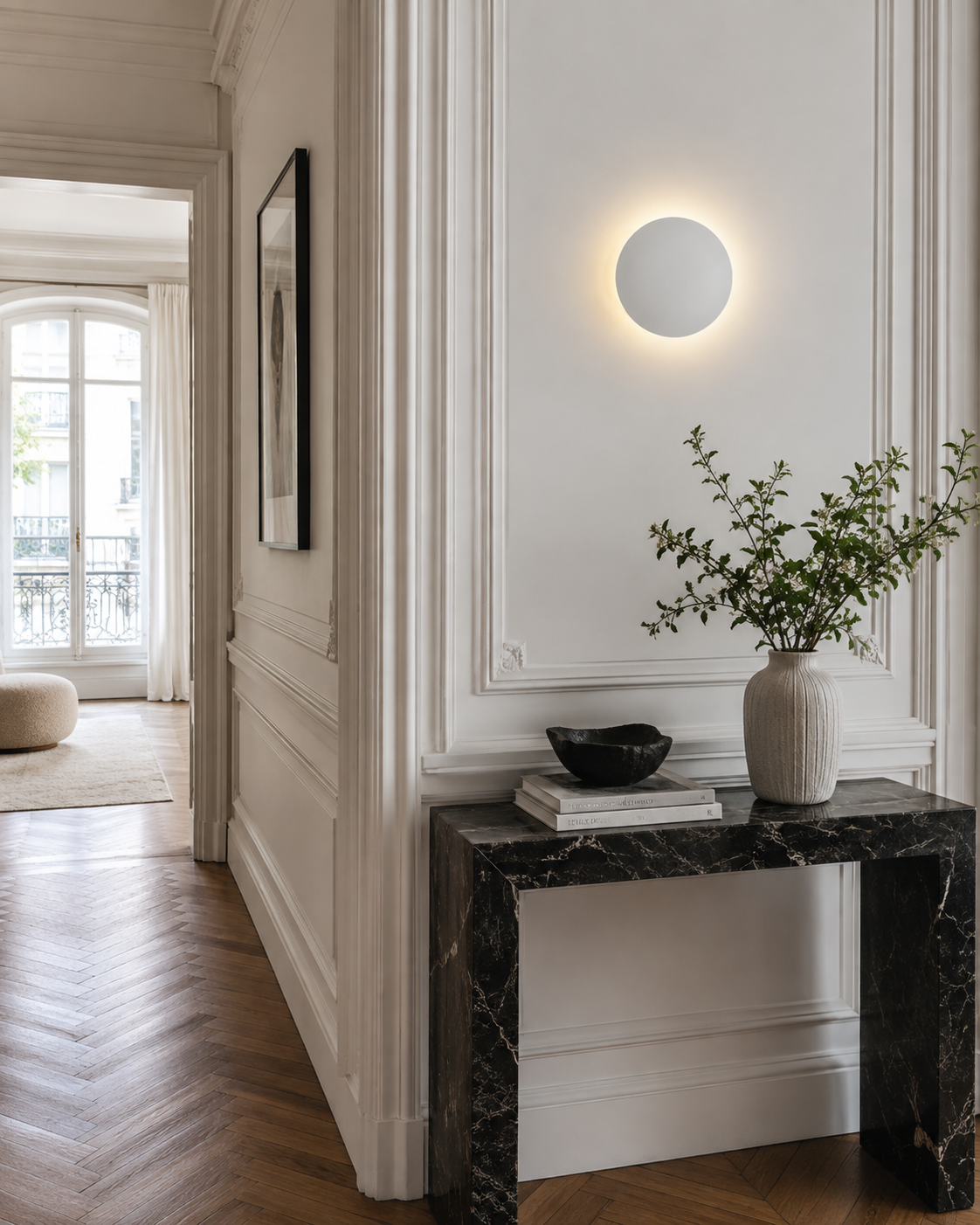 Eclipse Wall Light - Round 20cm LED Bedside Sconce