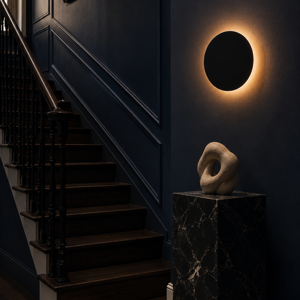 Eclipse Wall Light - Round 20cm LED Bedside Sconce