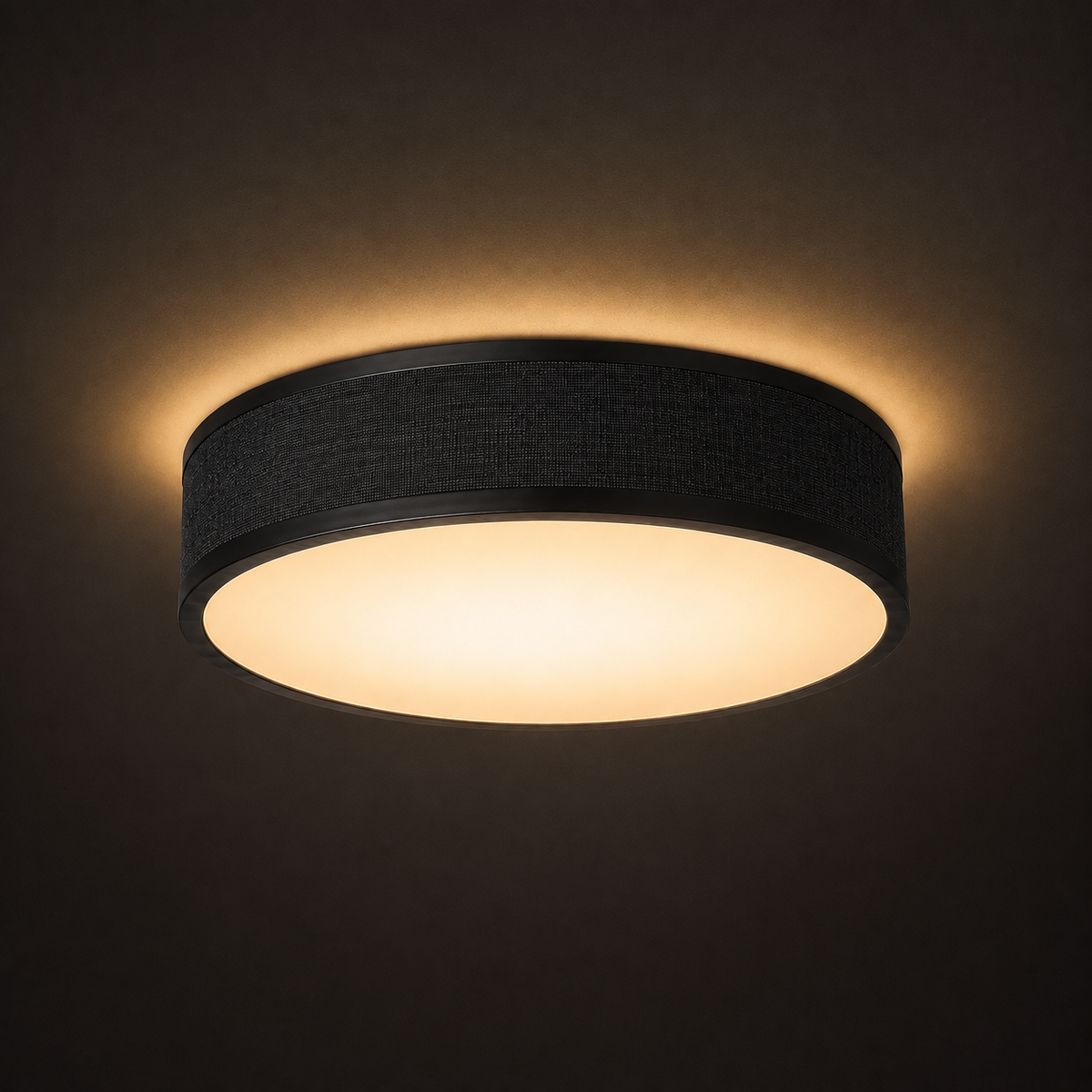 Fabric Ceiling Light - Round Drum Shade - 30cm