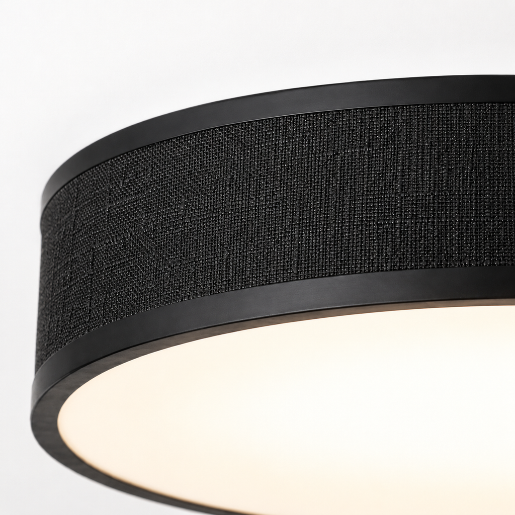 Fabric Ceiling Light - Round Drum Shade - 30cm