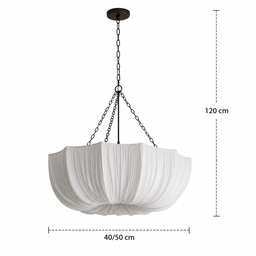 Fabric Chandelier - Retro Iron Chain Japanese Ceiling Light