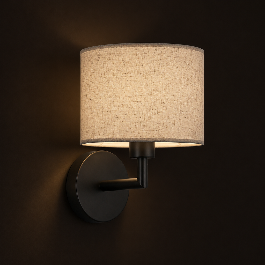 Fabric Wall Light - Adjustable Bedside Reading Sconce