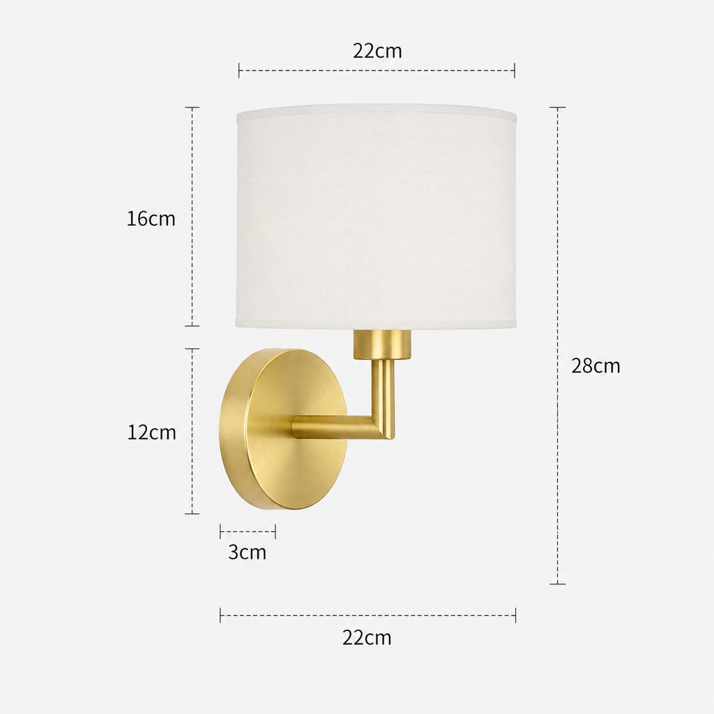Fabric Wall Light - Adjustable Bedside Reading Sconce