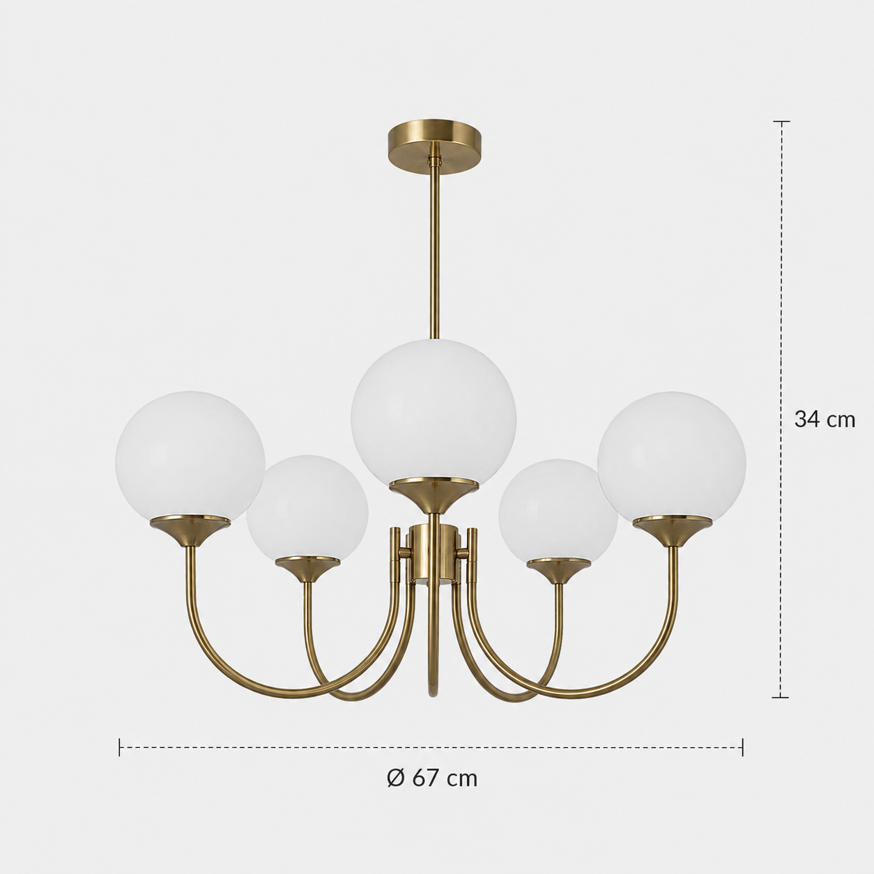 Frosted  5 glass Ball Chandelier - Nordic Pendant Light