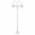Garden Post Light - White Aluminium 2-Lantern Outdoor Lamp Post