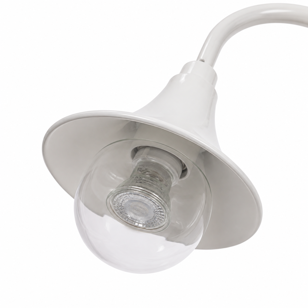 Garden Post Light - White Aluminium 2-Lantern Outdoor Lamp Post