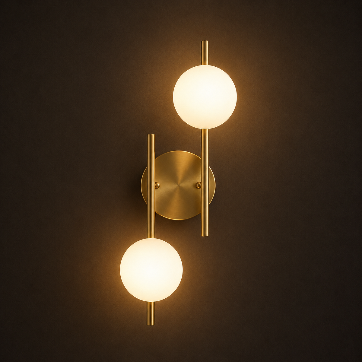 Glass Ball Wall Light - Gold Milky Bedside Sconce