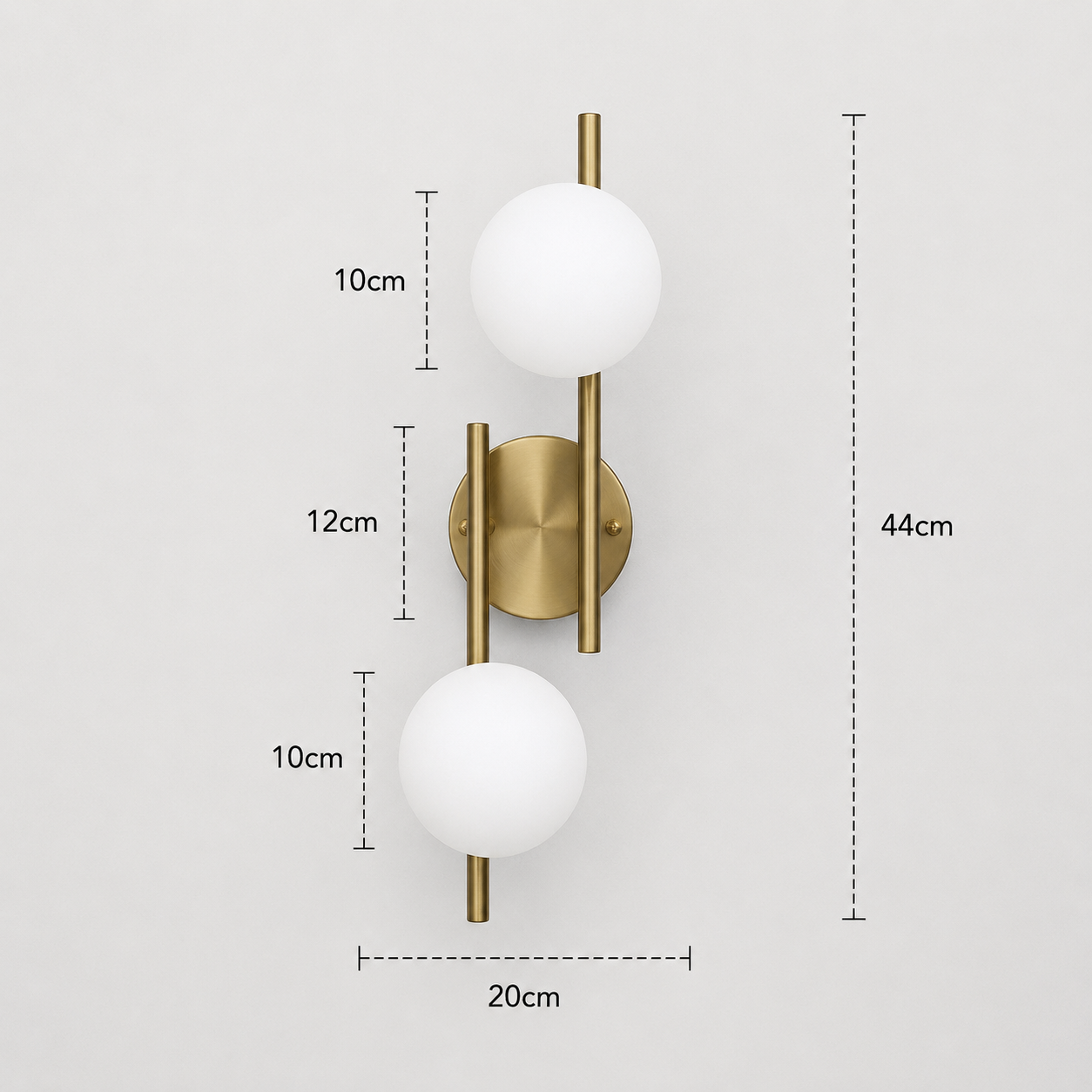 Glass Ball Wall Light - Gold Milky Bedside Sconce