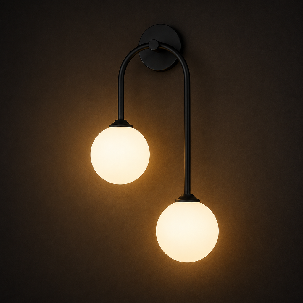 Glass Ball Wall Light - Nordic Double Bedroom Sconce