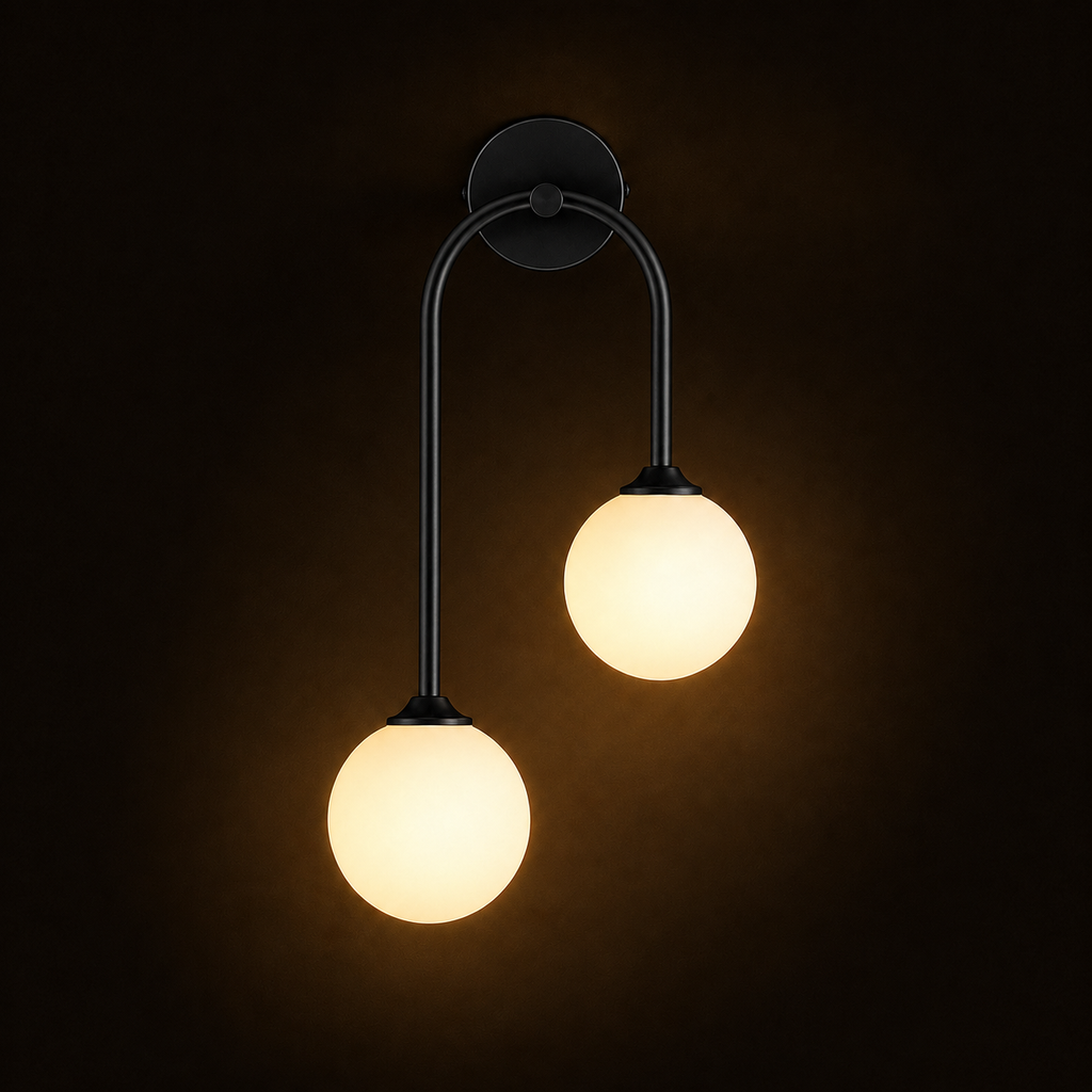 Glass Ball Wall Light - Nordic Double Bedroom Sconce