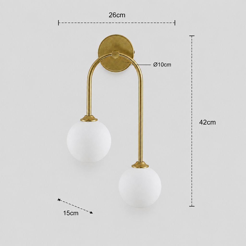 Glass Ball Wall Light - Nordic Double Bedroom Sconce