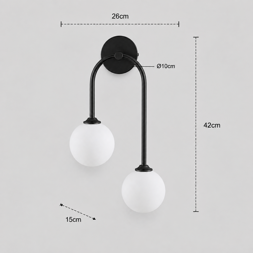 Glass Ball Wall Light - Nordic Double Bedroom Sconce