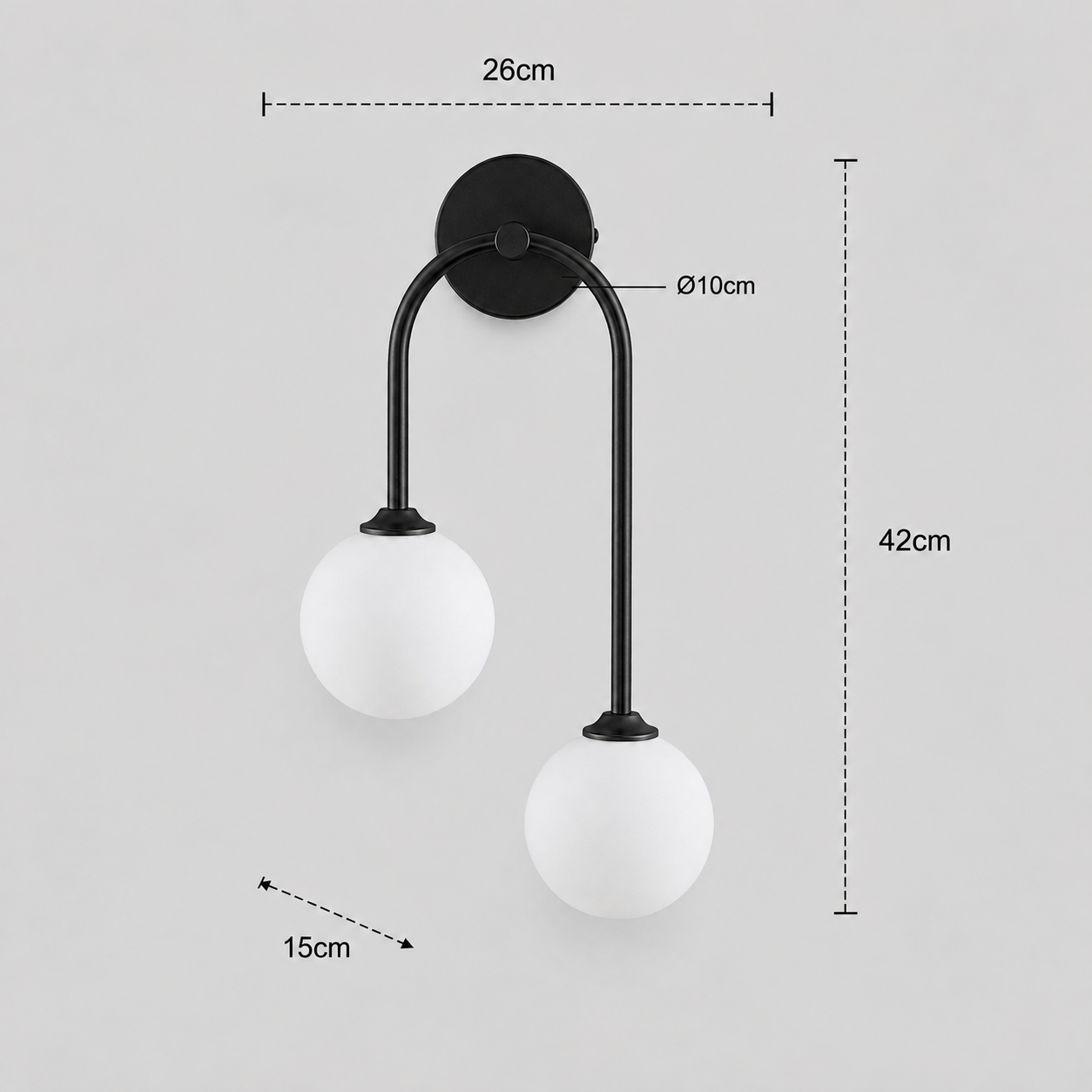 Glass Ball Wall Light - Nordic Double Bedroom Sconce
