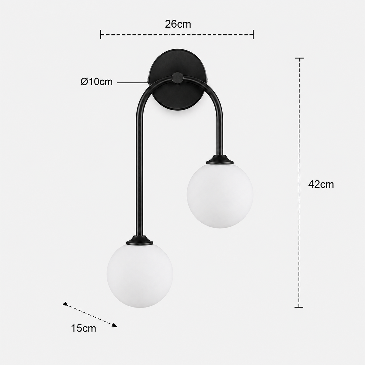 Glass Ball Wall Light - Nordic Double Bedroom Sconce