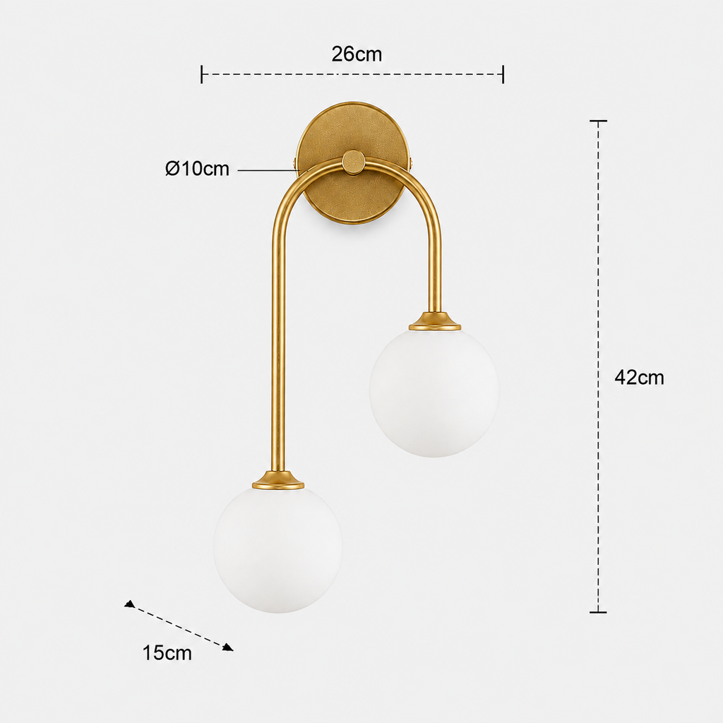 Glass Ball Wall Light - Nordic Double Bedroom Sconce