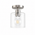 Glass Ceiling Light - Minimalist Flush Mount Cylinder