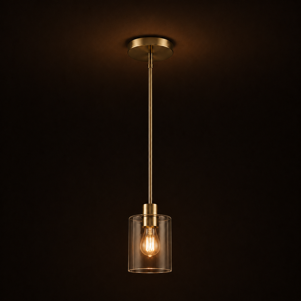 Glass Pendant Light - Minimalist Cylinder Shade